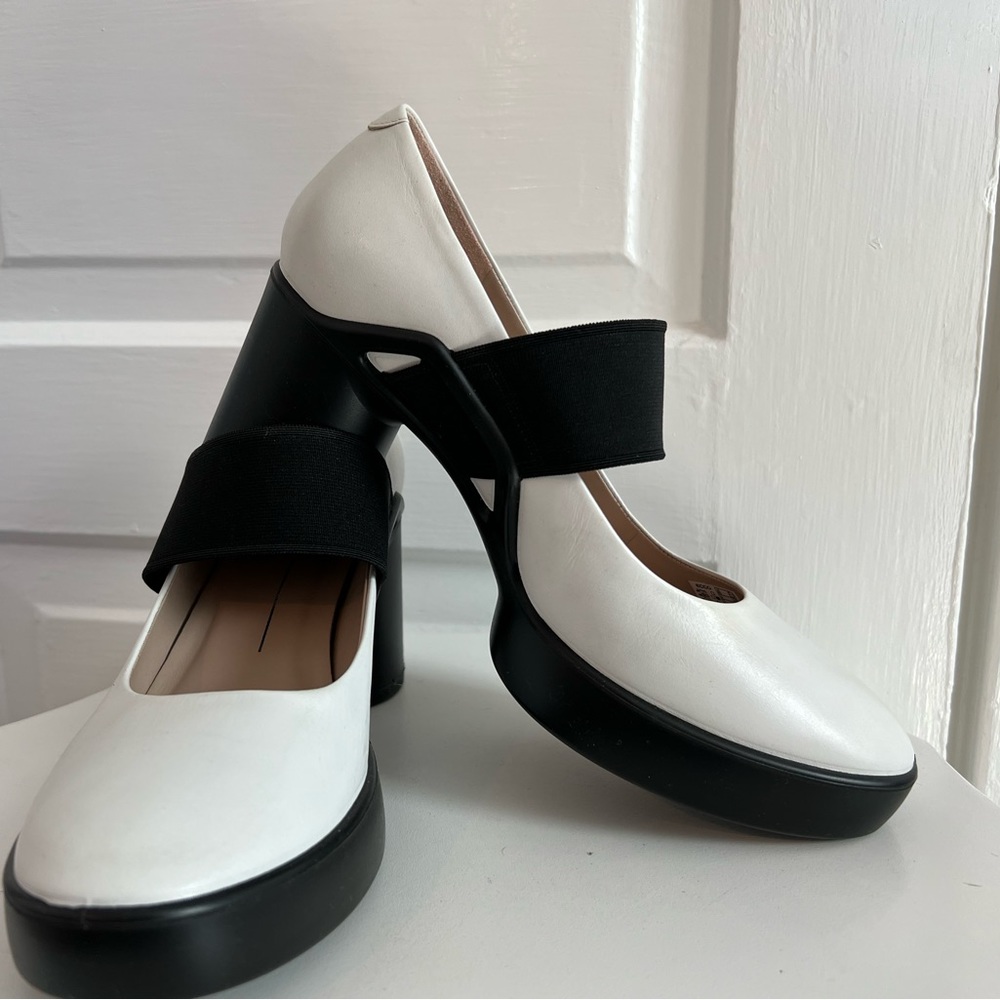 Ecco, black and white pumps.